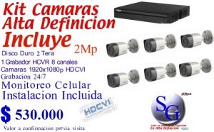 kit 2mp 6 camaras
